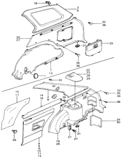 1980 Honda Civic Lining, L. RR. Side *B18L* (SOFT BLUE) Diagram for 83831-SA0-000ZC