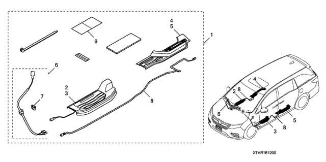 2022 Honda Odyssey Garn Assy R, FR Step Diagram for 08E12-THR-1M001