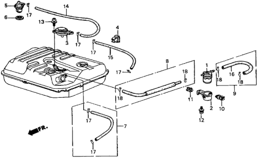 1984 Honda CRX Fuel Strainer Diagram