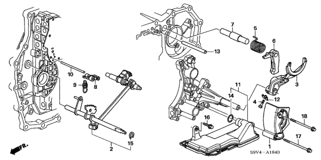 2006 Honda Pilot 5 Door LX (2WD) KA 5AT AT Shift Fork Diagram