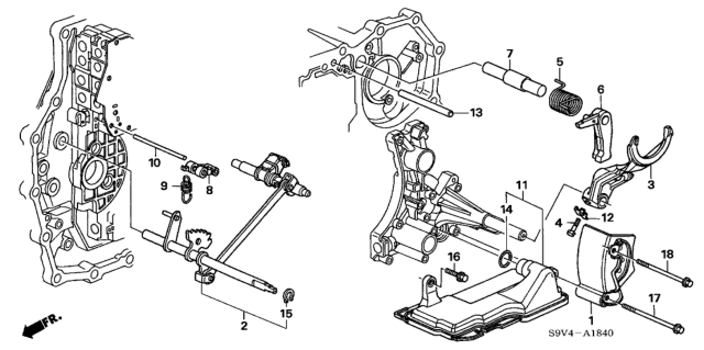 2006 Honda Pilot AT Shift Fork Diagram