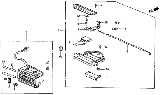 1987 Honda Prelude 2 Door SI KA 5MT Heater Lever Diagram