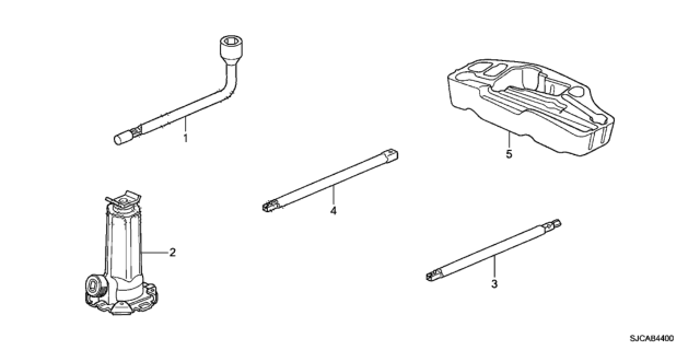 2014 Honda Ridgeline Tools - Jack Diagram