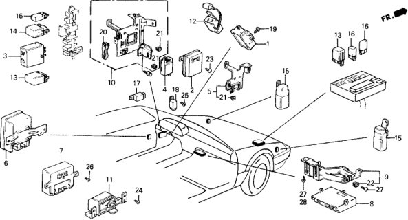 1990 Honda Prelude Chime Assy. Diagram for 39760-SE3-G02