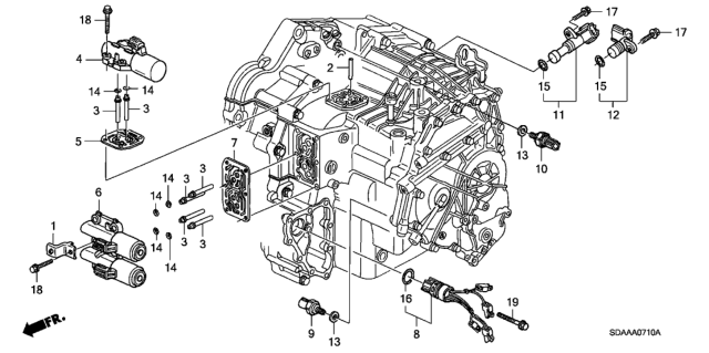 2007 Honda Accord 4 Door VP KA 5AT AT Solenoid (L4) Diagram