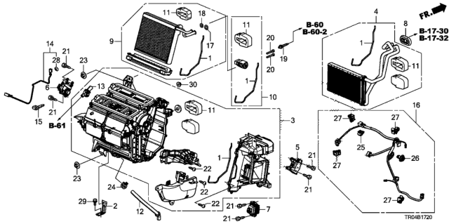 2012 Honda Civic Heater Sub-Assy. Diagram for 79106-TR0-A02