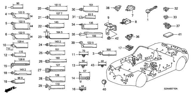 2008 Honda S2000 Harness Band - Bracket Diagram