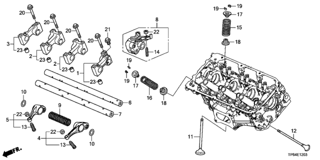 2013 Honda Crosstour 5 Door EXL (4WD) KA 6AT Valve - Rocker Arm (Front) (V6) Diagram