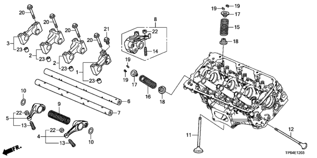 2013 Honda Crosstour Valve - Rocker Arm (Front) (V6) Diagram