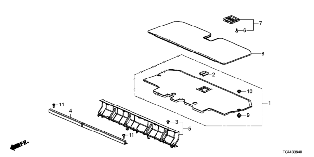 2020 Honda Pilot Cargo Floor Lid Diagram