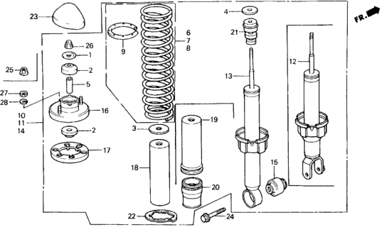 1989 Honda Civic Tube Diagram for 52442-SH3-000