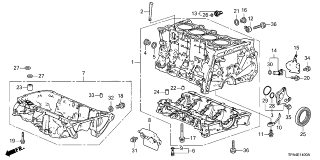 2021 Honda CR-V Hybrid Cylinder Block - Oil Pan Diagram