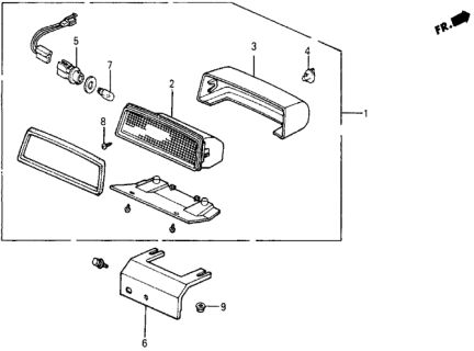1986 Honda Civic 5 Door DX KA 5MT High Mounted Stop Light Diagram