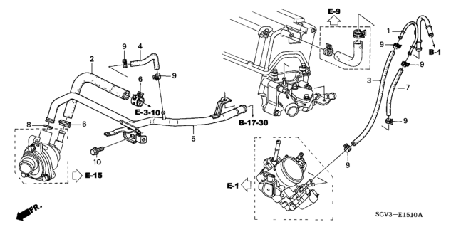 2005 Honda Element Hose A, Breather Heater Diagram for 19514-PZD-A00