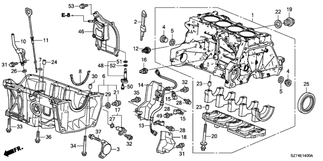 2011 Honda CR-Z Sensor, Knock Diagram for 30530-RB0-004