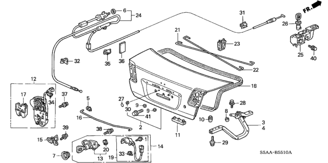 2004 Honda Civic Trunk Lid Diagram