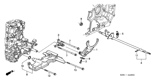2005 Honda Accord 4 Door EX (V6 NAVIGATION) KA 5AT AT Shift Fork (V6) Diagram 2
