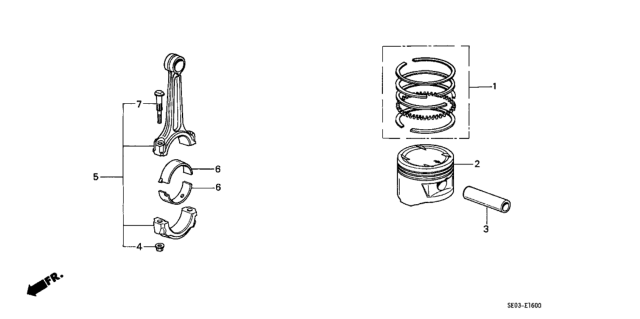 1986 Honda Accord Piston (Os 0.3) Diagram for 13103-PH4-000