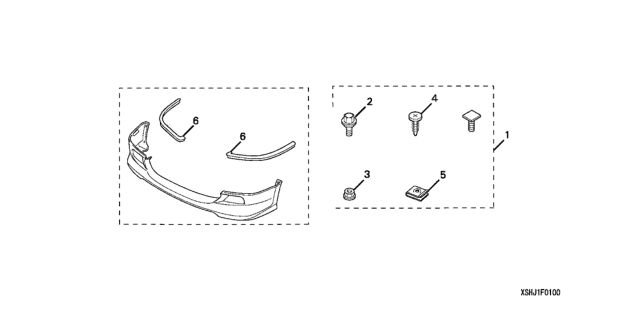 2007 Honda Odyssey 5 Door EXL-T KA 5AT Front Underbody Spoilers Diagram