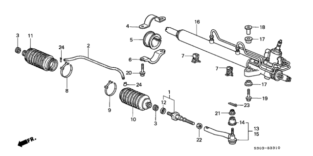 2001 Honda Prelude P.S. Gear Box Diagram