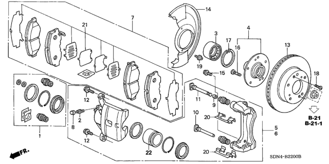 2003 Honda Accord Front Brake Diagram