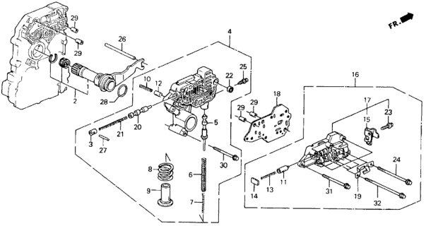 1990 Honda Accord Body Sub-Assy., Throttle Valve Diagram for 27605-PX4-010