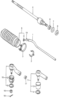 1979 Honda Prelude Washer, Tie Rod Stopper Diagram for 53535-692-000