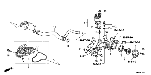 2013 Honda Odyssey Pipe, Connecting Diagram for 19505-R70-A00