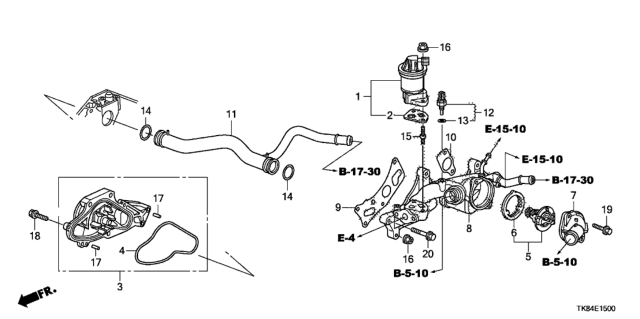2012 Honda Odyssey 5 Door LX KA 5AT Water Pump Diagram