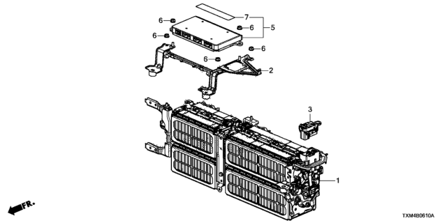 2019 Honda Insight SET, BATTERY ECU Diagram for 1K190-6L2-A04