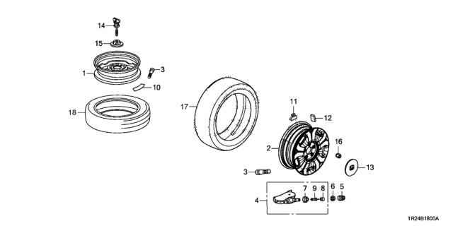 2012 Honda Civic Tire (195/65R15) (89S) (M+S) (Bs) Diagram for 42751-BRI-090