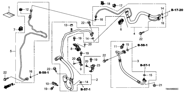 2017 Honda Civic A/C Air Conditioner (Hoses/Pipes) Diagram