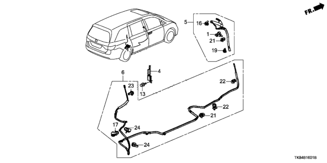 2016 Honda Odyssey Feeder Assembly Diagram for 39159-TK8-A02