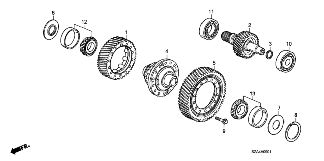 2009 Honda Pilot AT Differential Diagram