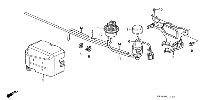 1995 Honda Civic Cover Diagram for 36020-P07-004