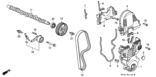 1998 Honda Civic Camshaft - Timing Belt Diagram