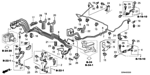 2007 Honda Accord Brake Lines (VSA) Diagram