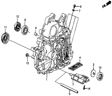 1987 Honda Prelude 2 Door SI KL 4AT AT Torque Converter Housing Diagram