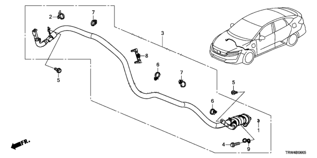 2020 Honda Clarity Plug-In Hybrid Cable Assy., D/V Diagram for 32421-TRW-A01