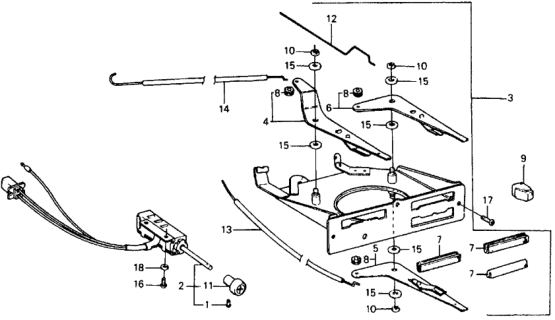 1978 Honda Civic Lever, Hot Air Control Diagram for 39262-634-030