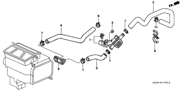 1999 Honda Civic 3 Door DX KA 5MT Water Valve Diagram
