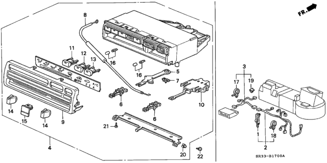 1994 Honda Civic 3 Door SI (ABS) KA 5MT Heater Control Diagram