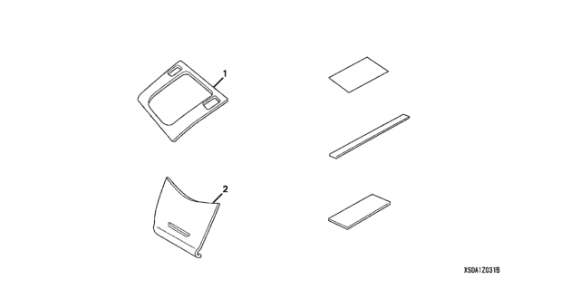 2003 Honda Accord 4 Door LX (SIDE SRS) KL 5AT Center Trim Kit (Burlwood Look) Diagram