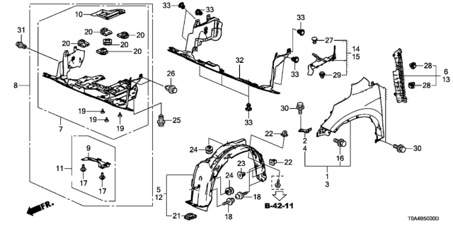 2013 Honda CR-V Front Fenders Diagram