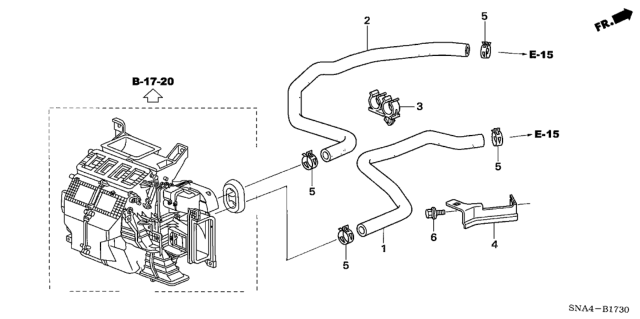 2006 Honda Civic Water Hose (1.8L) Diagram