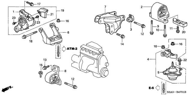 2002 Honda Civic Engine Mounts Diagram 2