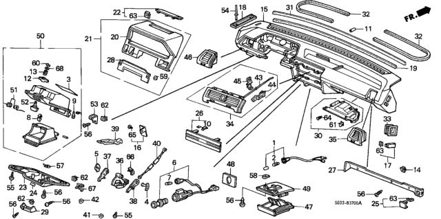 1988 Honda Accord Lighter Assembly, Cigarette Diagram for 39600-SE5-A02