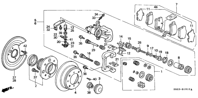 2002 Honda Accord Rear Brake (Disk) Diagram