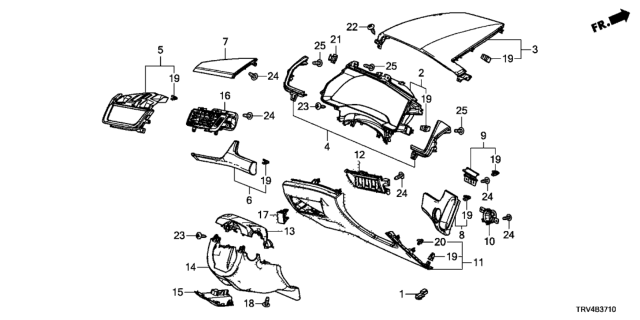 2017 Honda Clarity Electric 4 Door TRNG (CLARITY ELC) KA 1AT Instrument Panel Garnish (Driver Side) Diagram