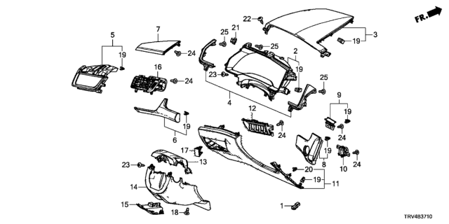 2018 Honda Clarity Electric Film Panel *NH1039L* Diagram for 77228-TRT-A01ZB